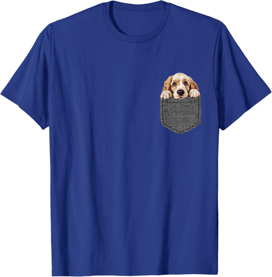 Dog in Pocket Cocker Spaniel T-Shirt - T-Shirt | Royal