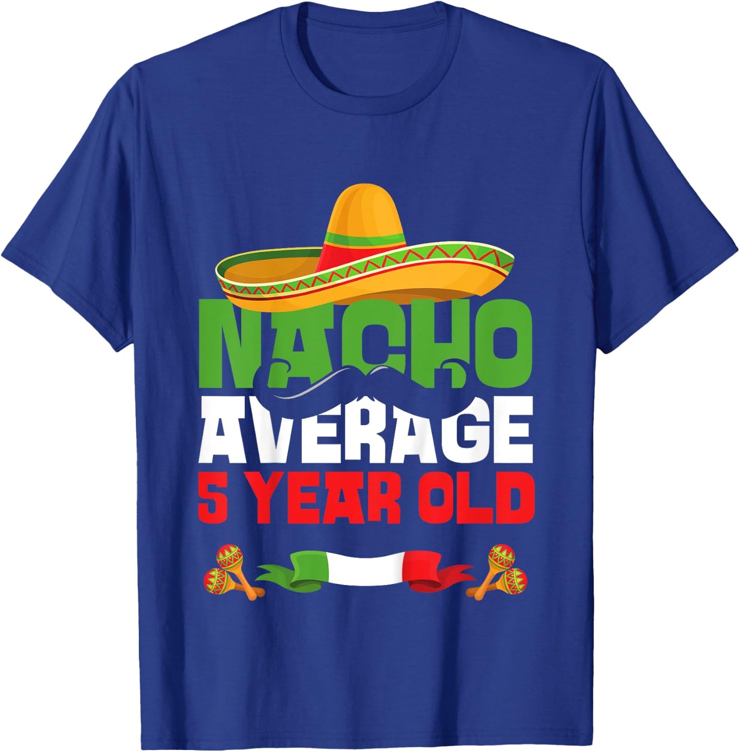 Kids 5 Year Old Mexican Fiesta 5th Birthday Party Cinco De Mayo T-Shirt - T-Shirt | Royal