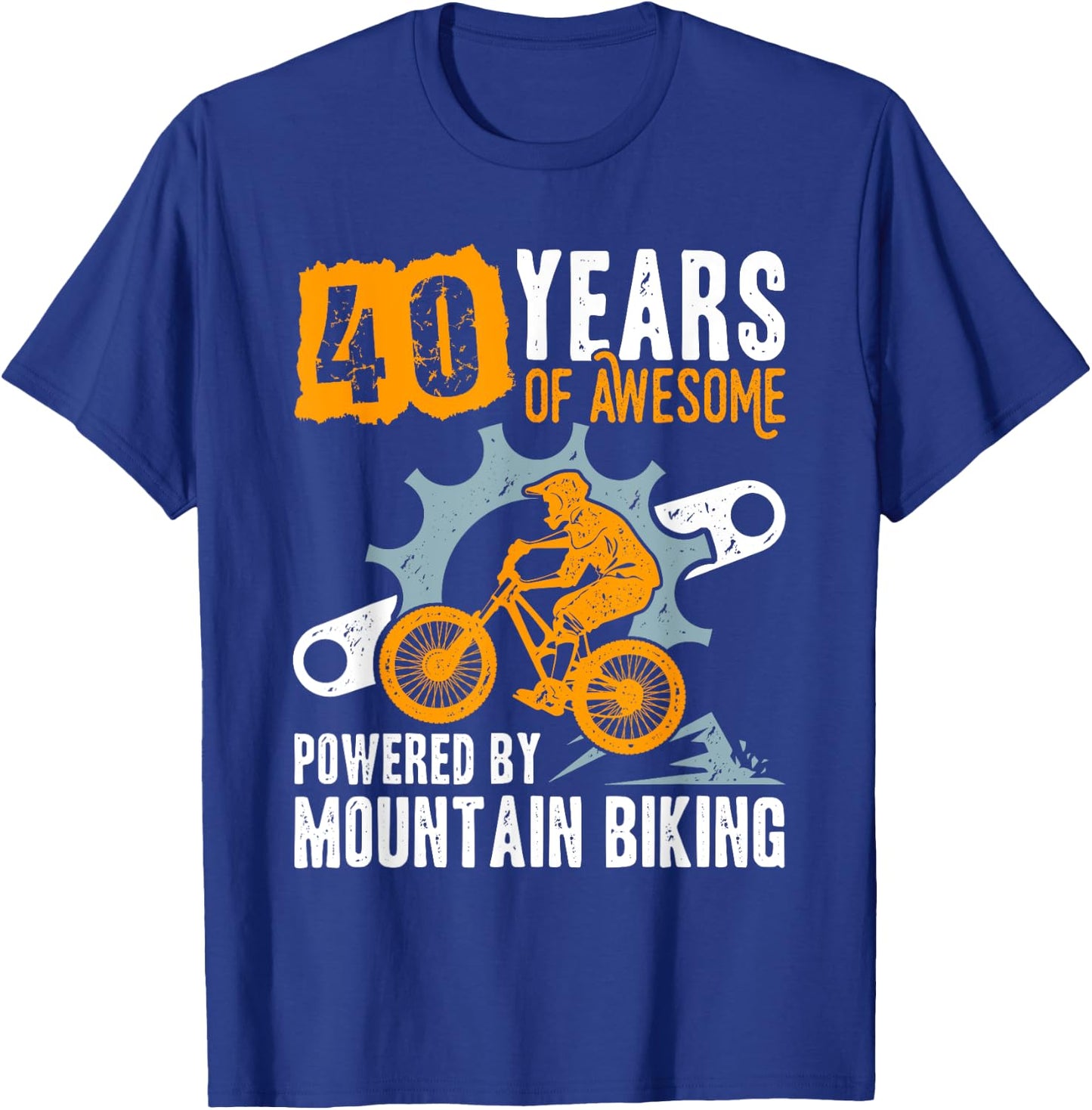40th Birthday 40 Years of Awesome Mountain Biking MTB 1983 T-Shirt - T-Shirt | Royal