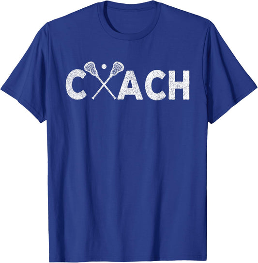 Vintage Lacrosse Coach Lacrosse Team Coach Retro T-Shirt - T-Shirt | Royal