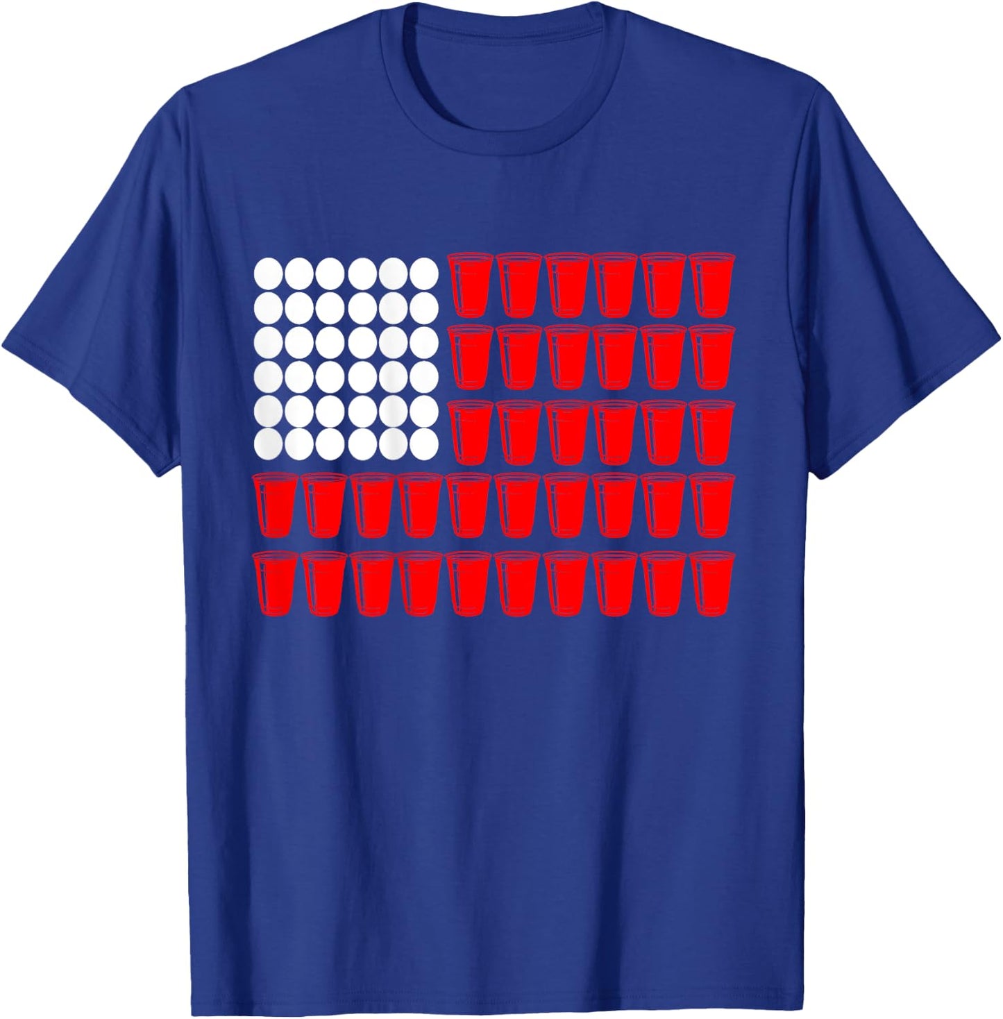 Beer Pong Flag | Drinking Game T-Shirt - T-Shirt | Royal