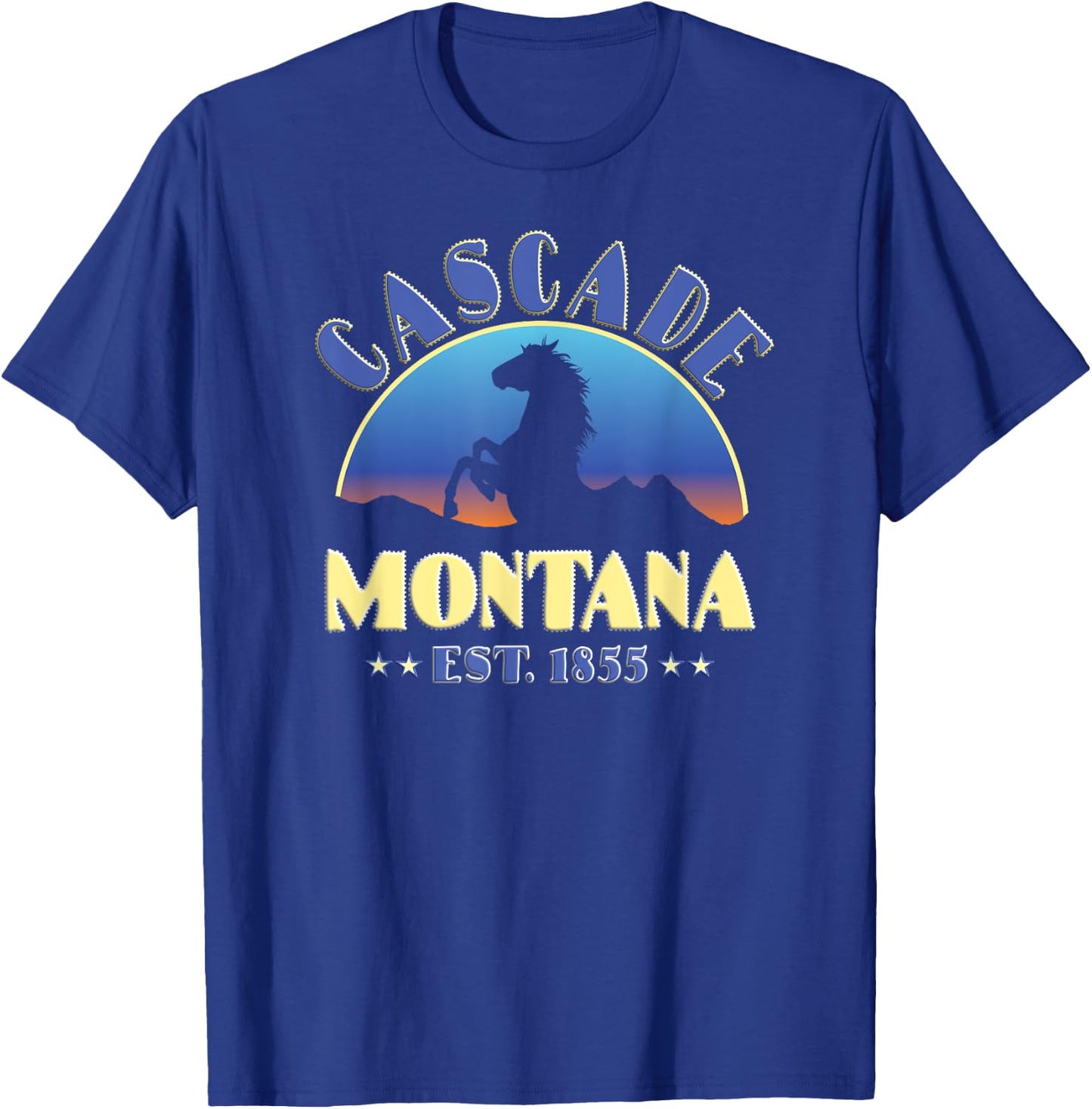Cascade Montana MT Wild Horse T-Shirt - T-Shirt | Royal