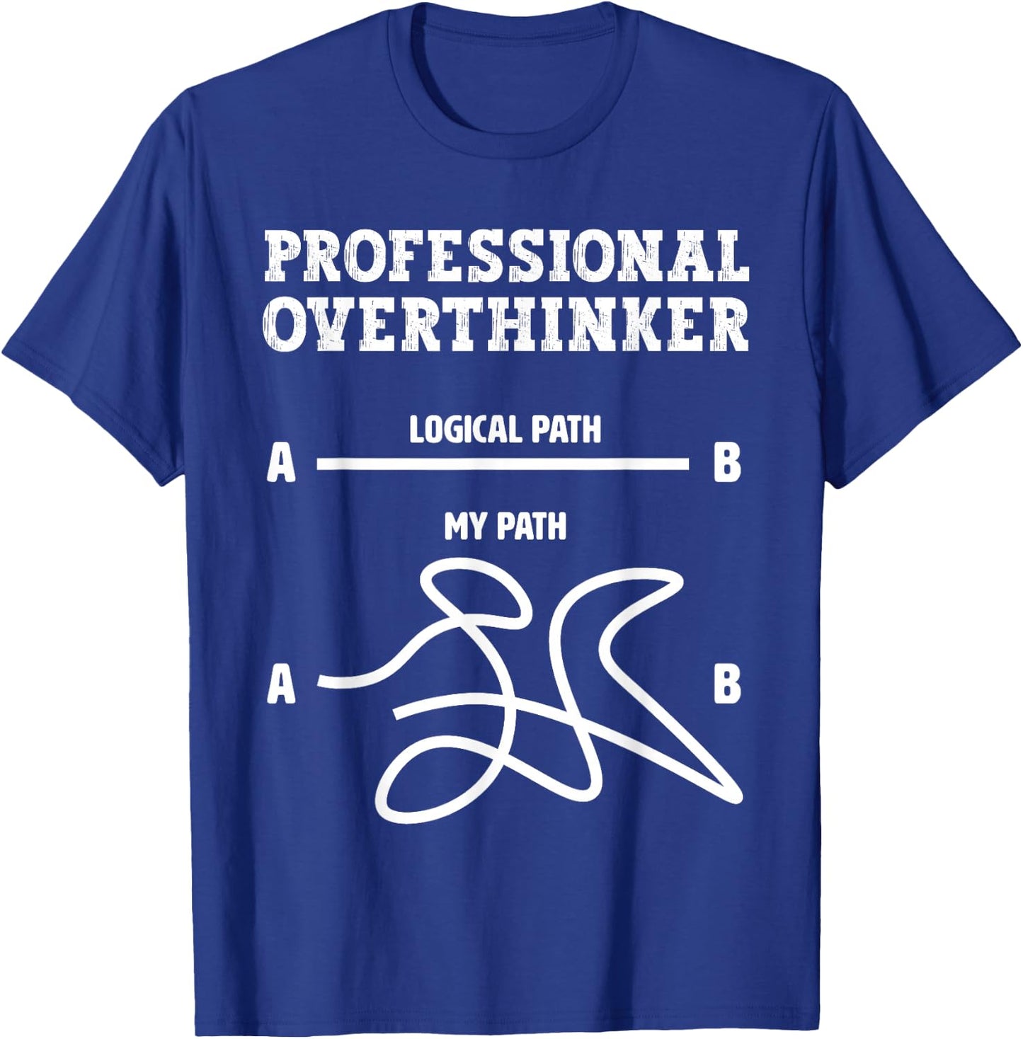 Professional Overthinker - Logical Path Funny Overthinking T-Shirt - T-Shirt | Royal