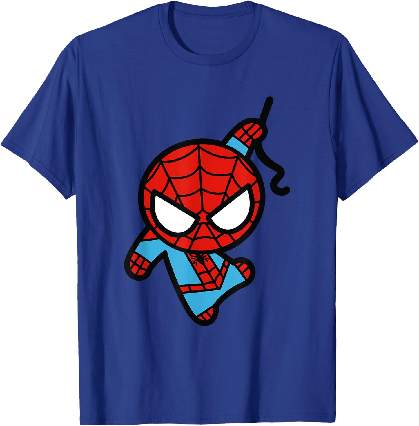 Marvel Kawaii Chibi Spider-Man Cute Swinging Action T-Shirt - T-Shirt | Royal