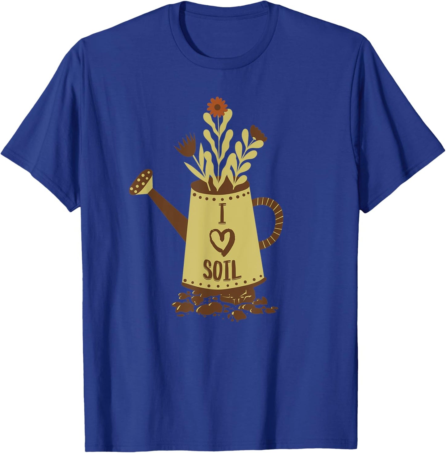 Dirt watercan Flowers Plant I Love (heart) Soil T-Shirt - T-Shirt | Royal