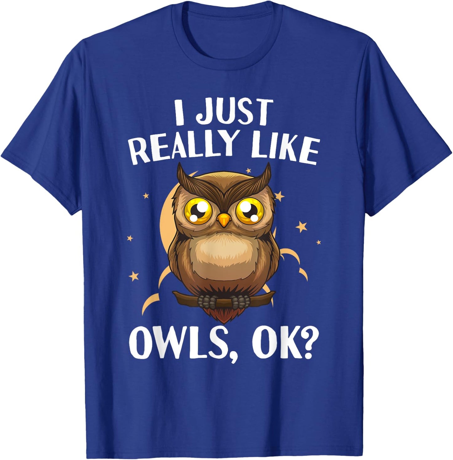 Cute Owl Design Women Kids Nocturnal Bird Owl Lover T-Shirt - T-Shirt | Royal