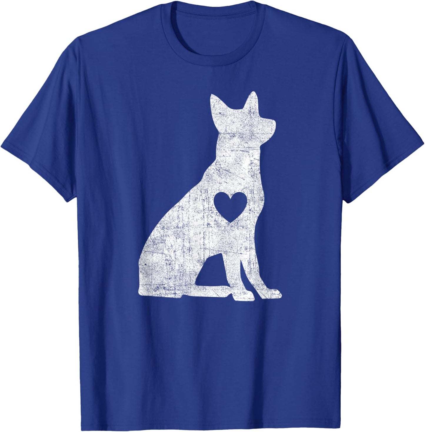 Vintage German Shepherd Heart Silhouette Dog Puppy Retro T-Shirt - T-Shirt | Royal
