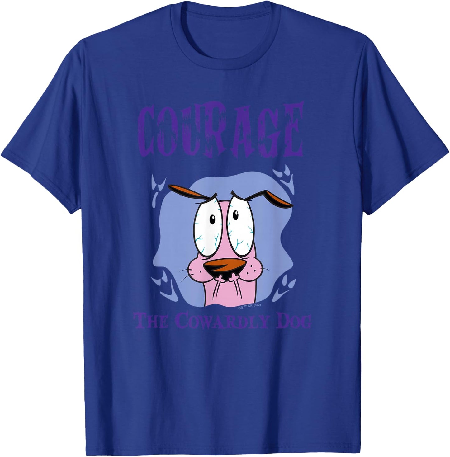 Courage The Cowardly Dog Frightened Poster T-Shirt - T-Shirt | Royal