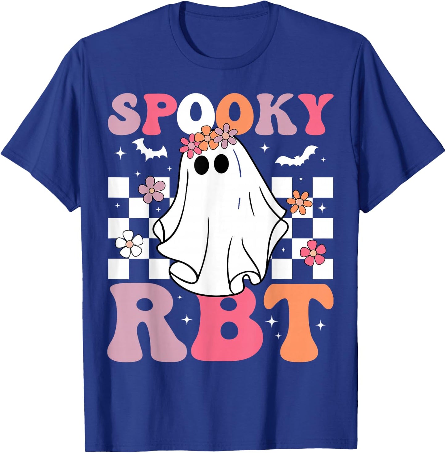 Spooky RBT Ghost Halloween Registered Behavior Technician T-Shirt - T-Shirt | Royal