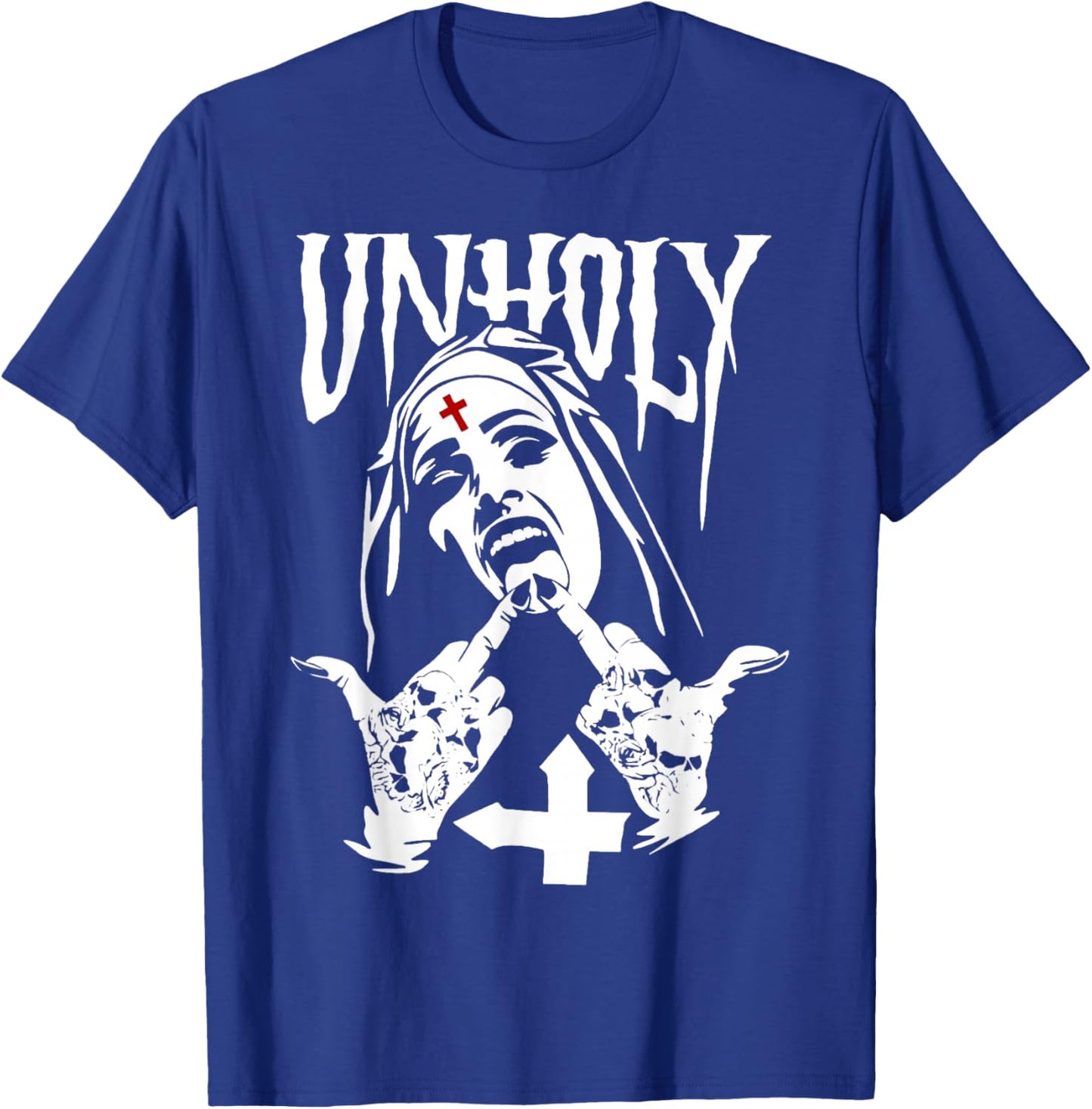 Satanic Nun Tattoos Unholy Satanism Gift T-Shirt - T-Shirt | Royal