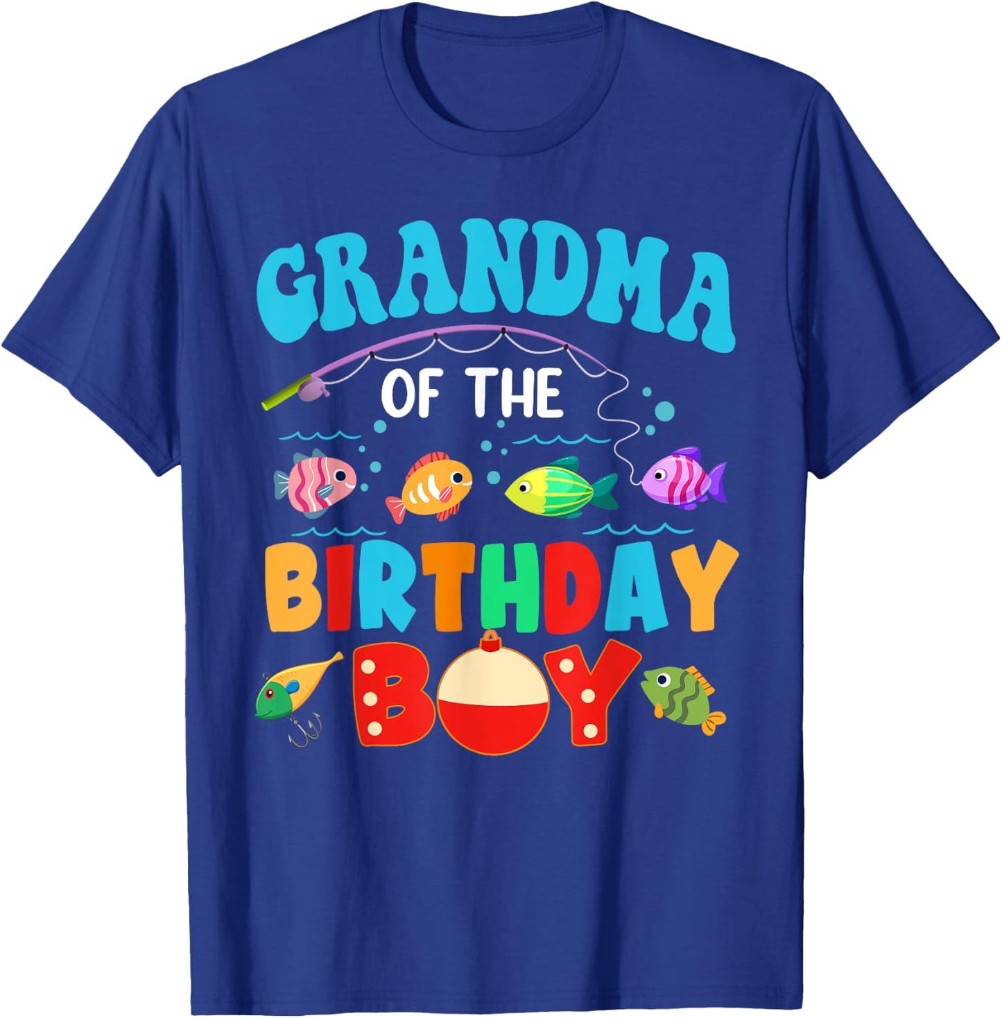 Grandma Of The Birthday Boy Sea Fish Ocean Animals Aquarium T-Shirt - T-Shirt | Royal