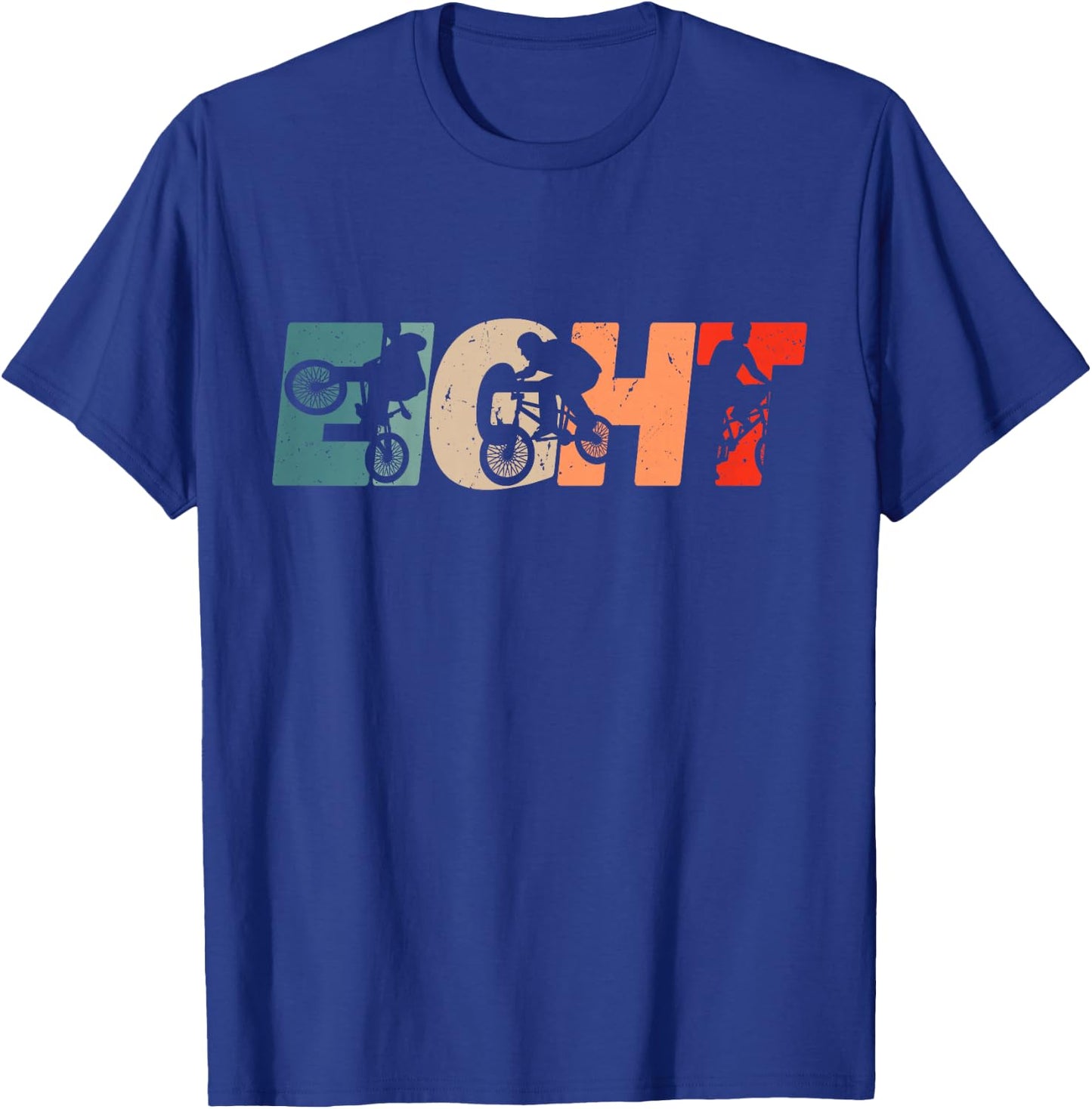 8 Year Old BMX Rider Birthday Party Boys Dirt Biking 8th T-Shirt - T-Shirt | Royal