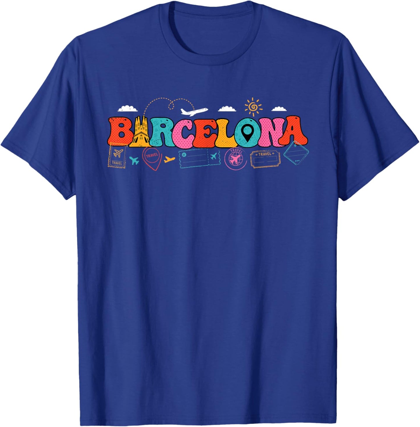 Barcelona Spain Europe Travel Spanish Pride Tourist Vacation T-Shirt - T-Shirt | Royal