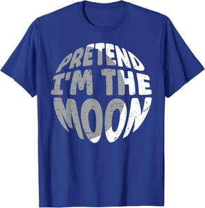 Pretend I'm The Moon Funny Lazy Matching Halloween Costume T-Shirt - T-Shirt | Royal