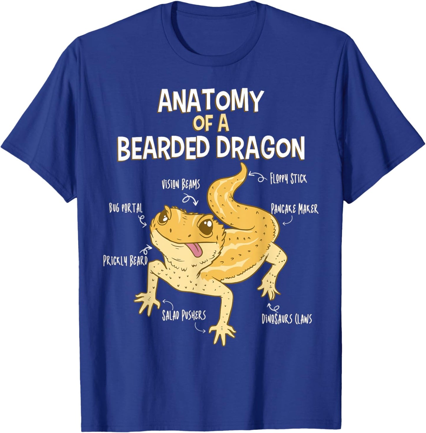 Anatomy Of A Bearded Dragon Lizard Funny Bearded Dragon T-Shirt - T-Shirt | Royal