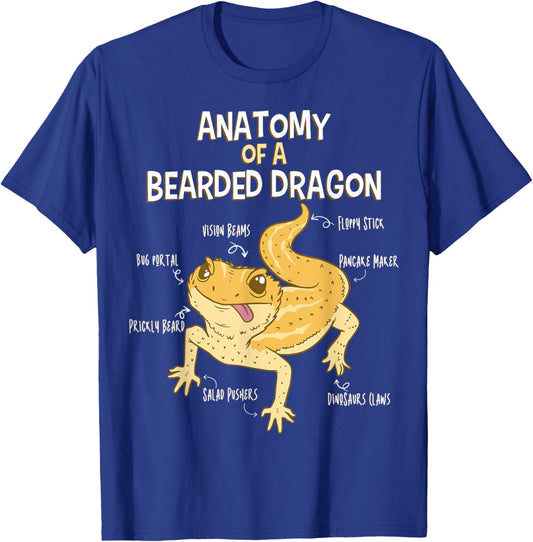 Anatomy Of A Bearded Dragon Lizard Funny Bearded Dragon T-Shirt - T-Shirt | Royal