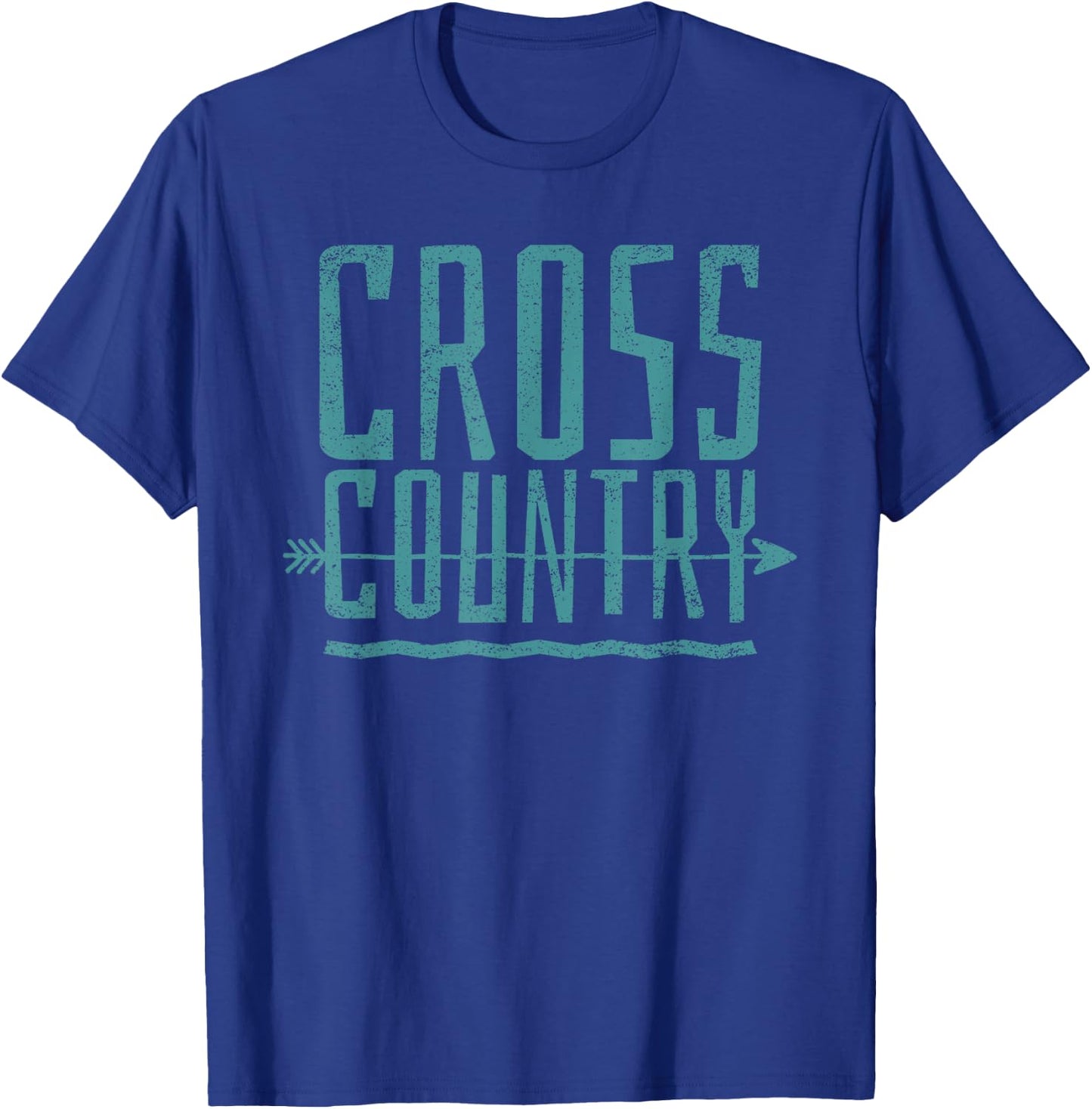 Distressed Cross Country Running graphic T-Shirt - T-Shirt | Royal