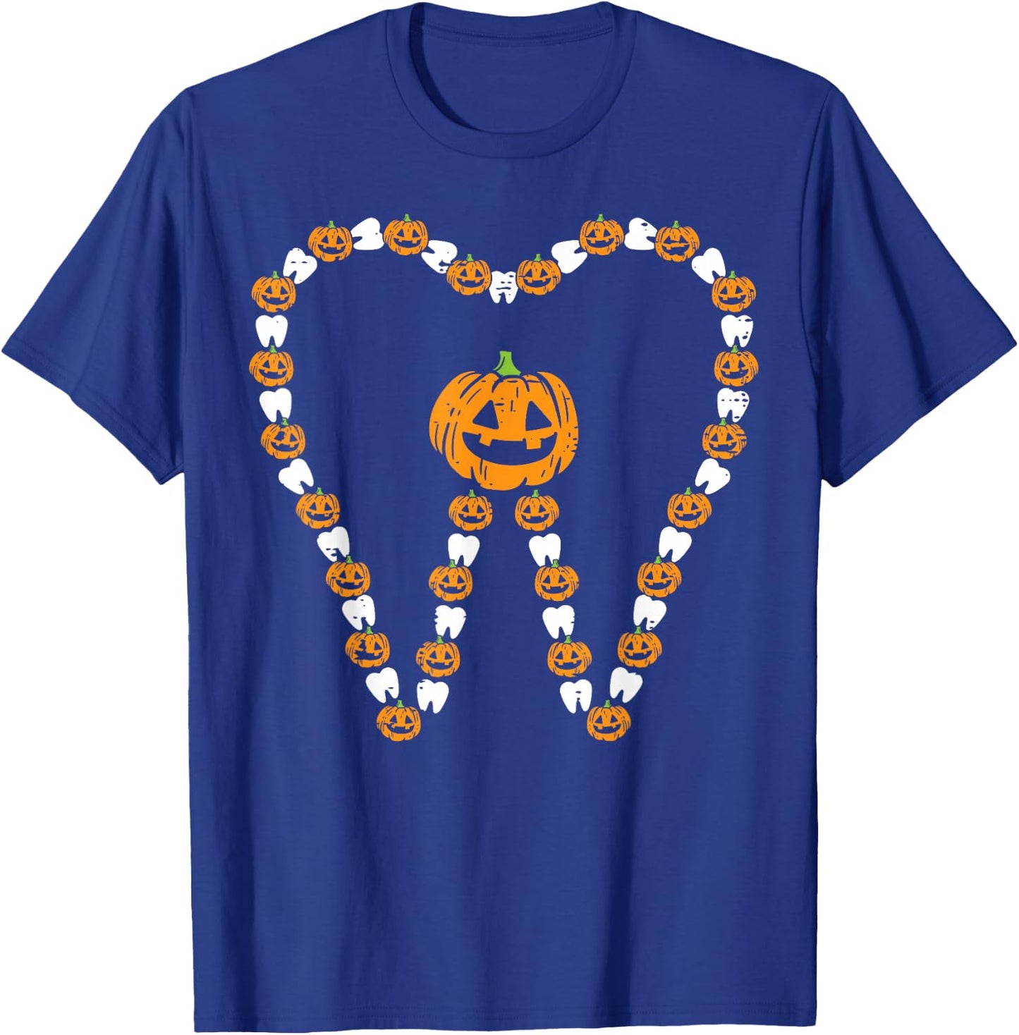 Pumpkin Tooth Halloween Teeth Dental Hygeine Costume Dentist T-Shirt - T-Shirt | Royal