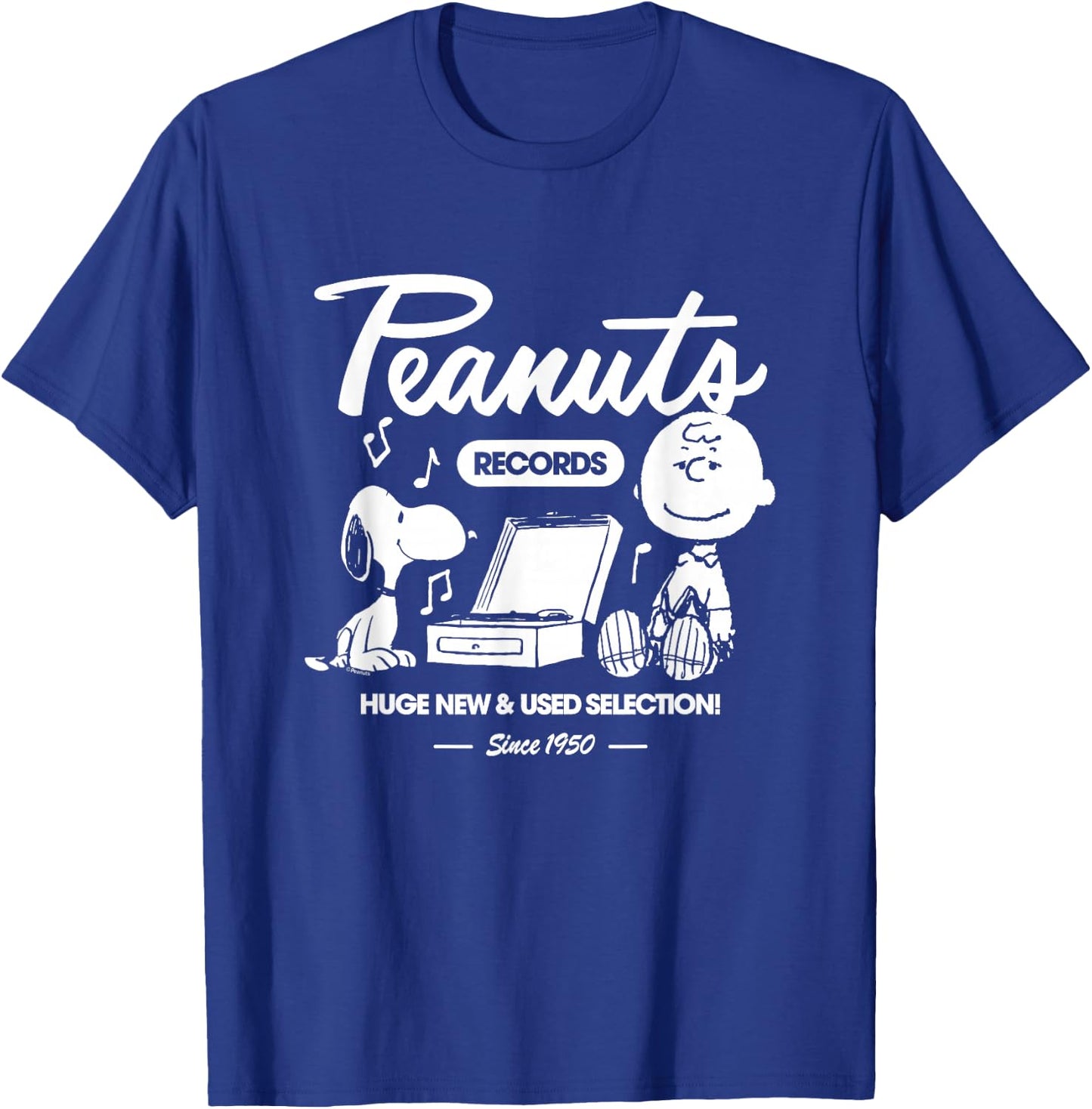 Peanuts - Snoopy Charlie Brown Record T-Shirt - T-Shirt | Royal