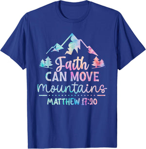 Faith can Move Mountains Jesus Bible Verse Quote Religious T-Shirt - T-Shirt | Royal