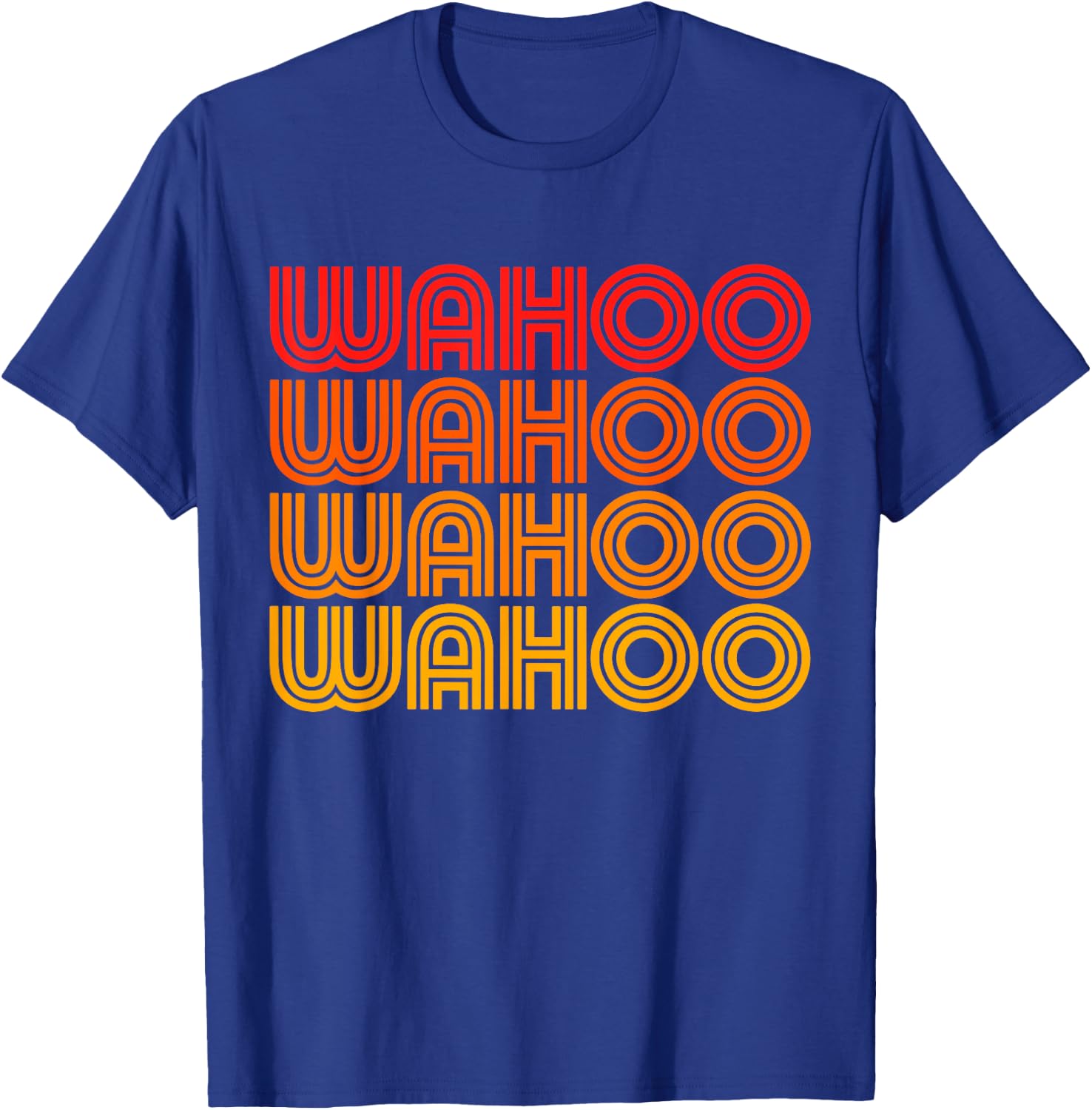 Wahoo Funny Retro Vintage Sunset Goofy Silly Weird Word T-Shirt - T-Shirt | Royal