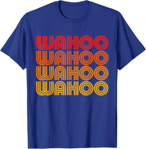 Wahoo Funny Retro Vintage Sunset Goofy Silly Weird Word T-Shirt - T-Shirt | Royal