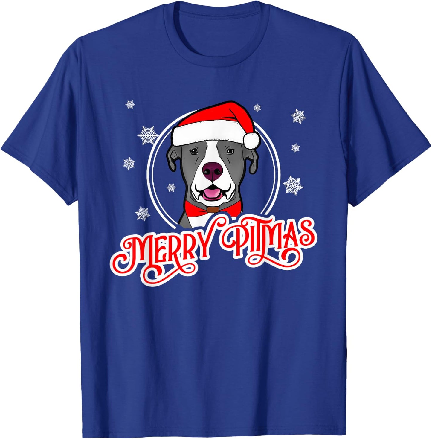 Pit Bull Christmas Merry Pitmas T-Shirt - T-Shirt | Royal