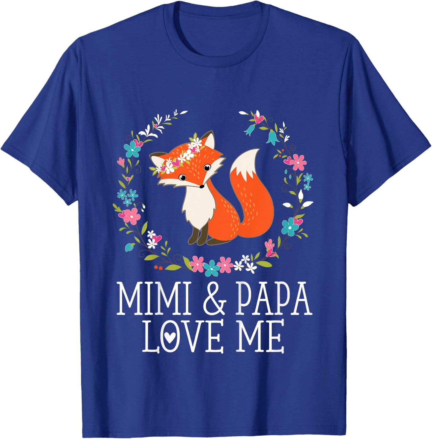 Mimi and Papa Love Me Granddaughter with Fox T-Shirt - T-Shirt | Royal