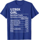 Uzbek Girl Nutrition Facts Funny Uzbekistan T-Shirt - T-Shirt | Royal