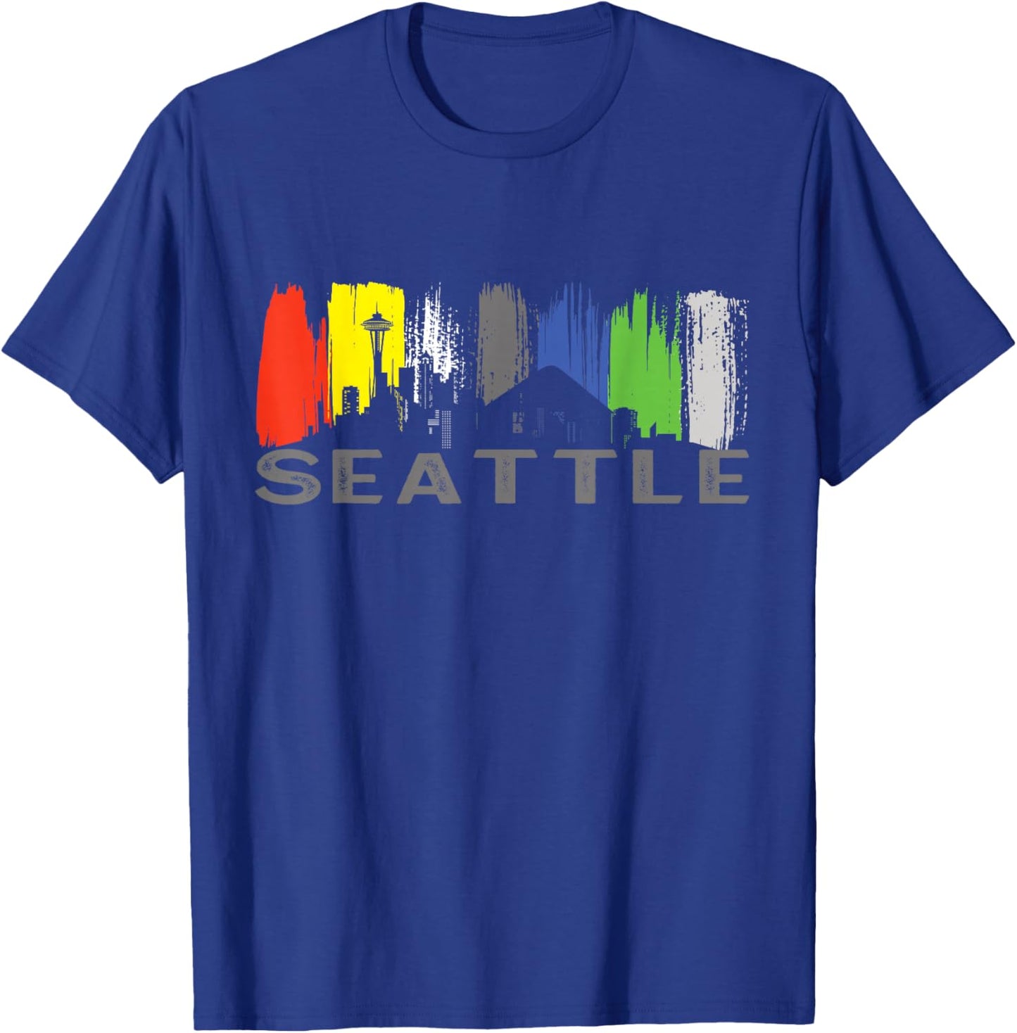 City Classic Seattle Skyline Washington T-Shirt - T-Shirt | Royal