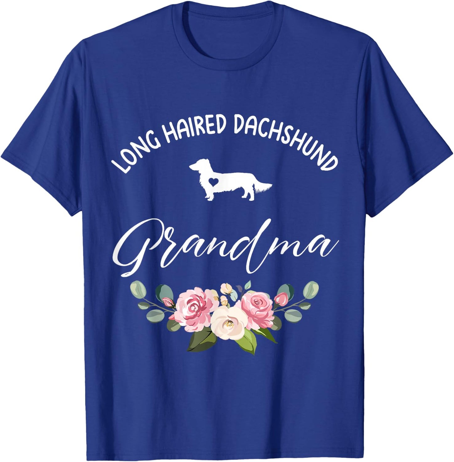 Long Haired Dachshund Dog Grandma Silhouette Mother's Day T-Shirt - T-Shirt | Royal