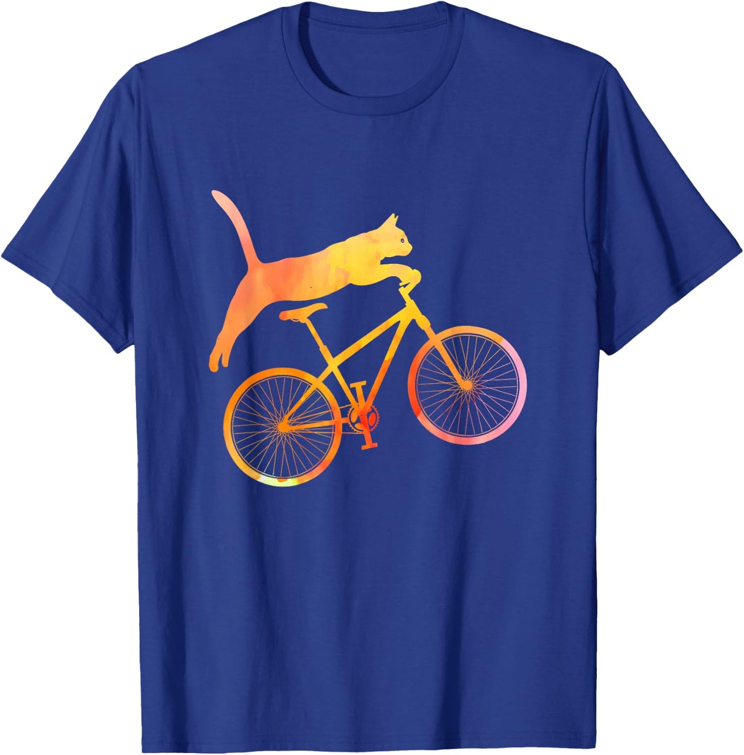 Cat Mountain Biking MTB Mountain Biker Mountainbike Cats T-Shirt - T-Shirt | Royal