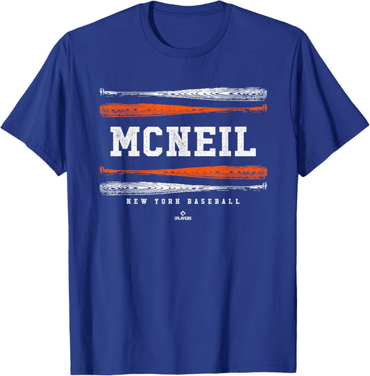 Vintage Baseball Bat Gameday Jeff McNeil New York MLBPA T-Shirt - T-Shirt | Royal