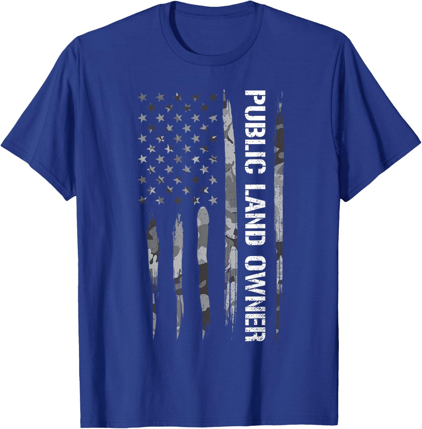 DesignsByJnk5 USA Public Land Owner American Flag - -Adults, -Kids, Black, Small, Short Sleeve T-Shirt - T-Shirt | Royal
