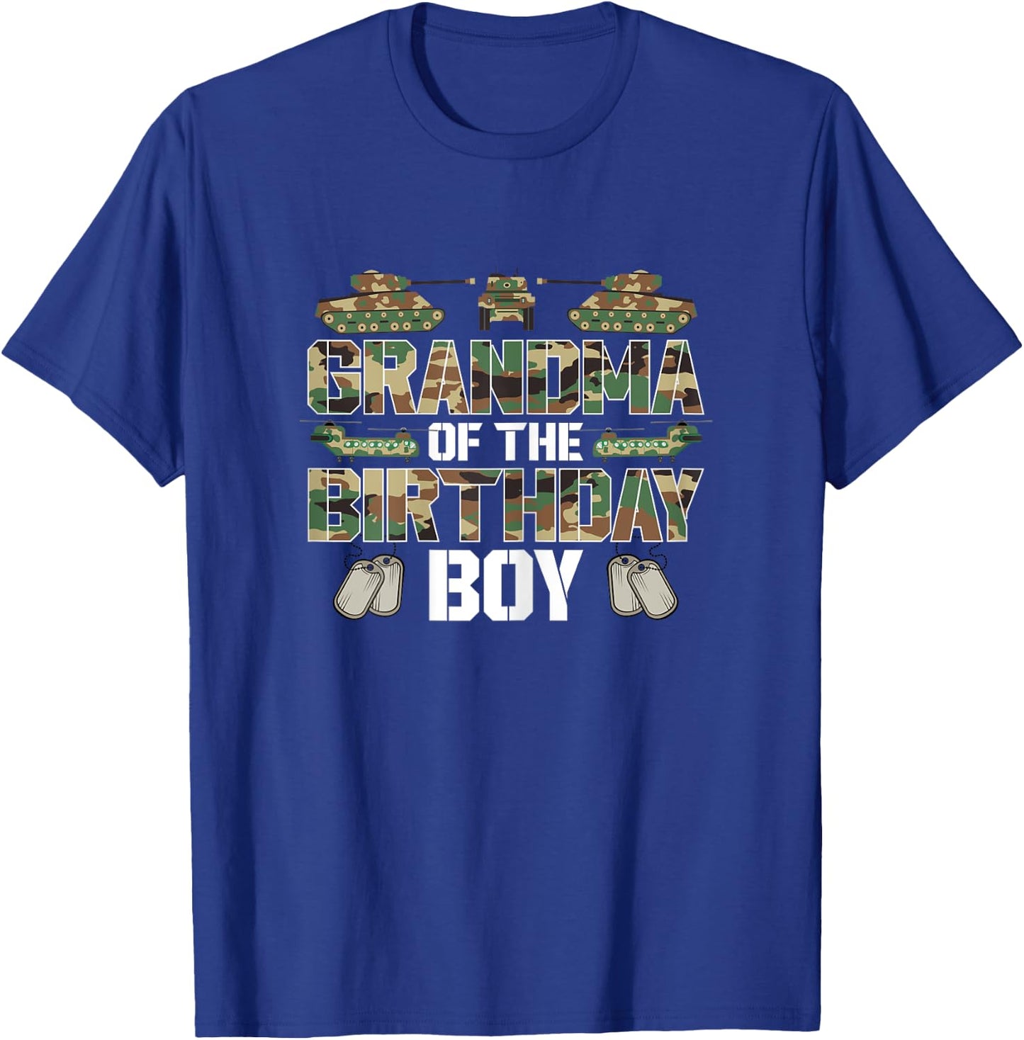 Grandma Of The Birthday Boy Military Matching Army Theme T-Shirt - T-Shirt | Royal