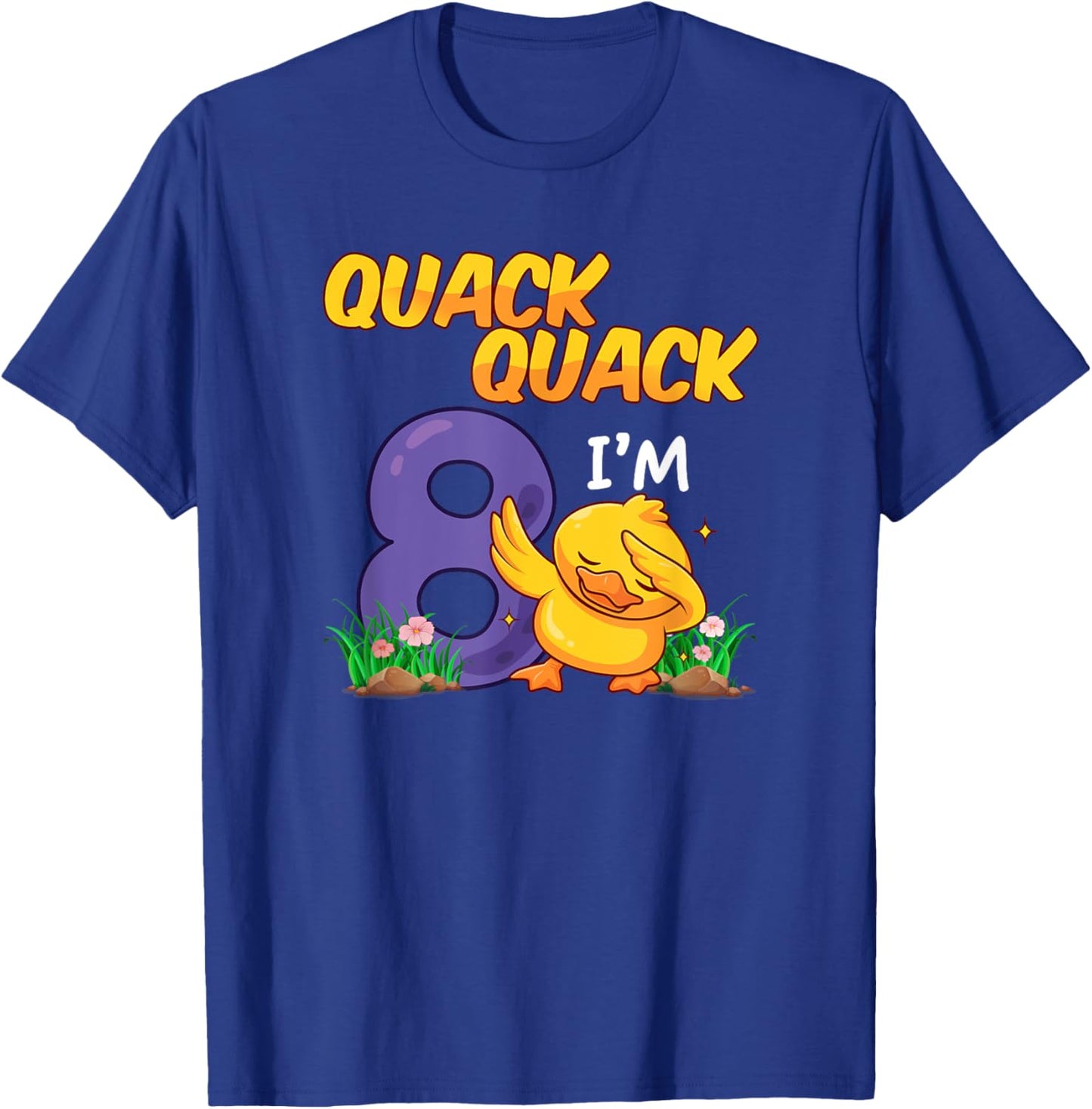 8 Year Old Gifts Boys Girls Teens Dabbing Duck 8th Birthday T-Shirt - T-Shirt | Royal