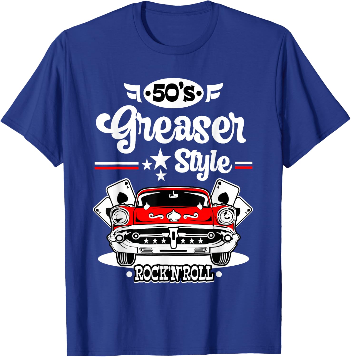 1950s Rockabilly 50s Greaser Sock Hop Costume Rock and Roll T-Shirt - T-Shirt | Royal