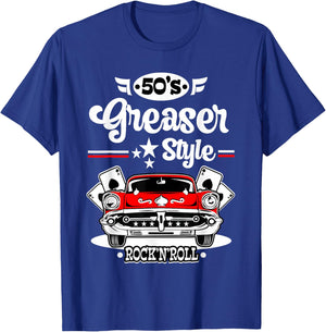 1950s Rockabilly 50s Greaser Sock Hop Costume Rock and Roll T-Shirt - T-Shirt | Royal