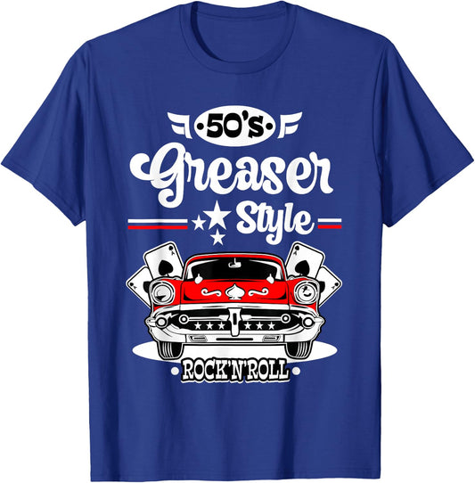 1950s Rockabilly 50s Greaser Sock Hop Costume Rock and Roll T-Shirt - T-Shirt | Royal