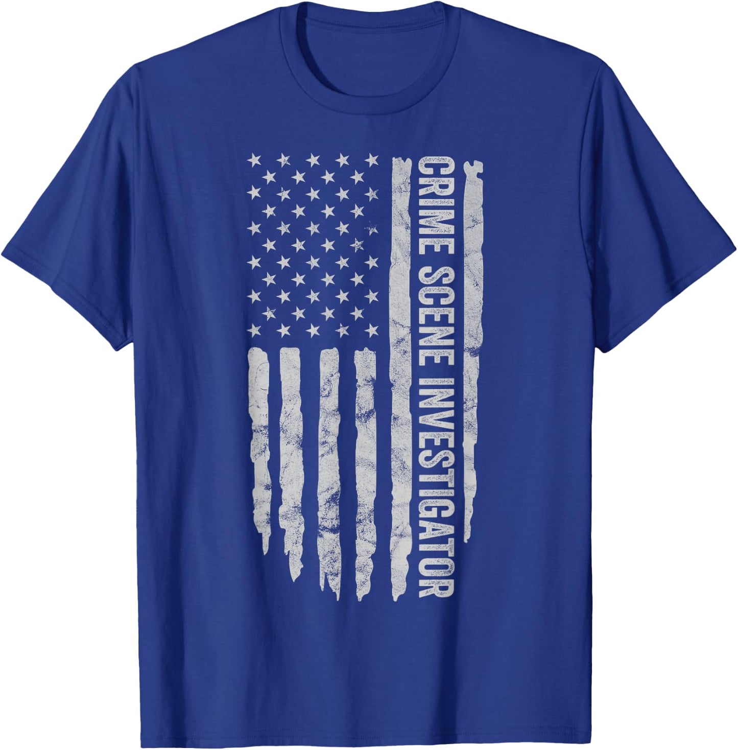 Crime Scene Investigator American Flag CSI Themed T-Shirt - T-Shirt | Royal