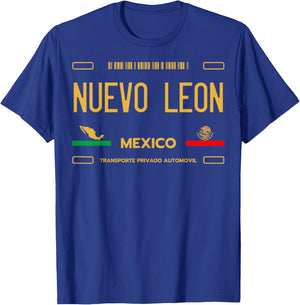 Nuevo Leon Mexico License Plate Aesthetic, Nuevo Leon T-Shirt - T-Shirt | Royal