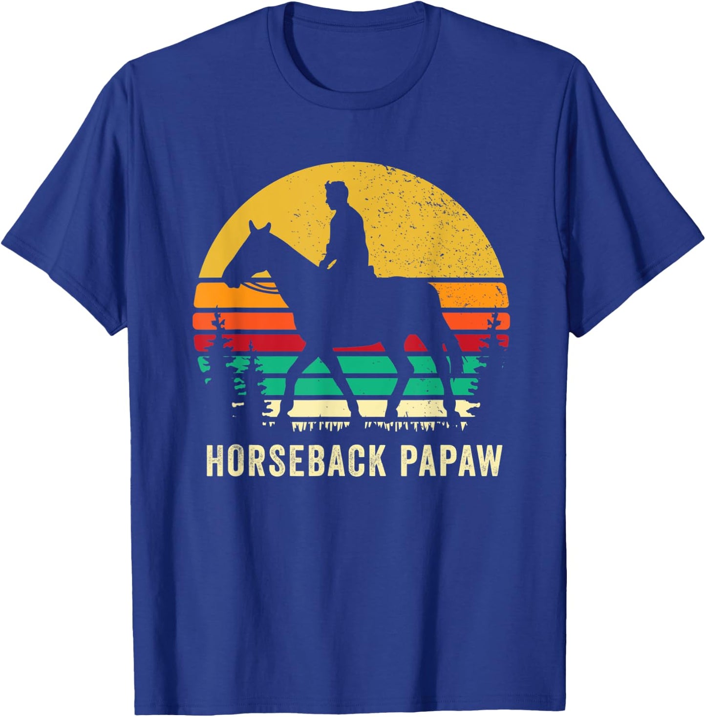 Horseback Rider Papaw Horse Riding Horse Back Grandfather T-Shirt - T-Shirt | Royal