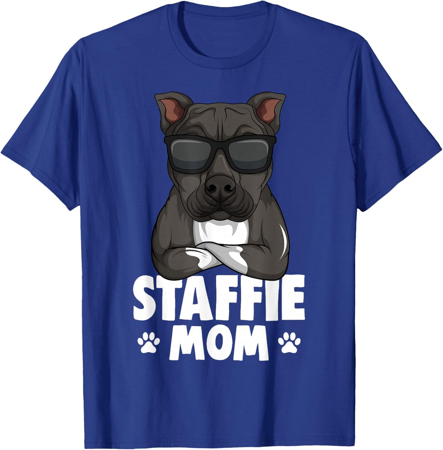 Staffordshire Bull Terrier Mom Staffie Dog Women Girls Kids T-Shirt - T-Shirt | Royal