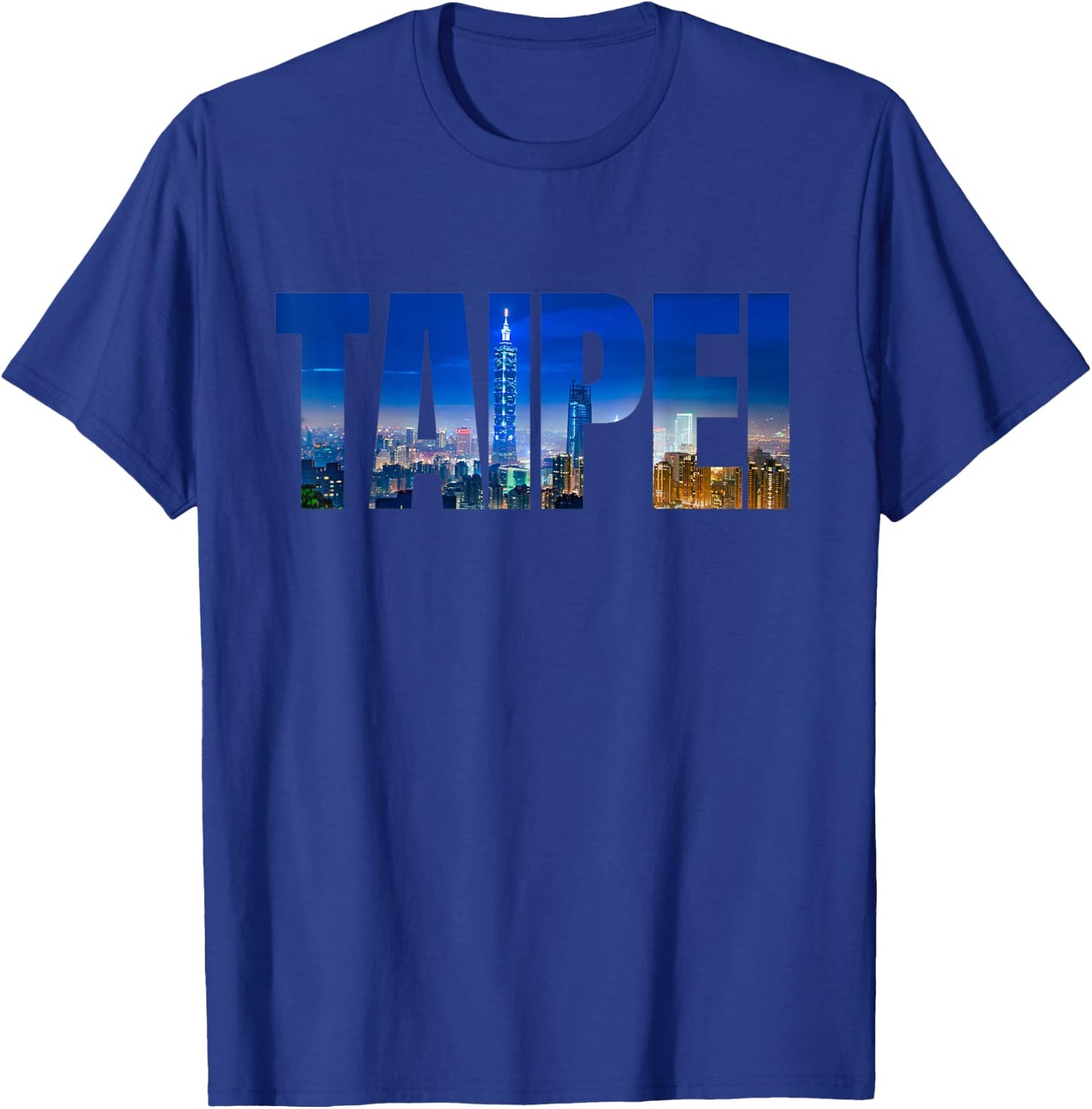 Taipei Taiwan Skyline Nightview Taipei 101 Elephant Mountain T-Shirt - T-Shirt | Royal