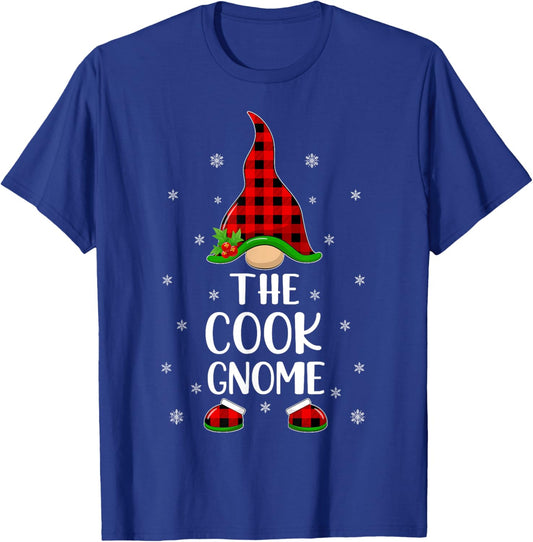 Matching Family Buffalo Plaid The Cook Gnome Christmas T-Shirt - T-Shirt | Royal