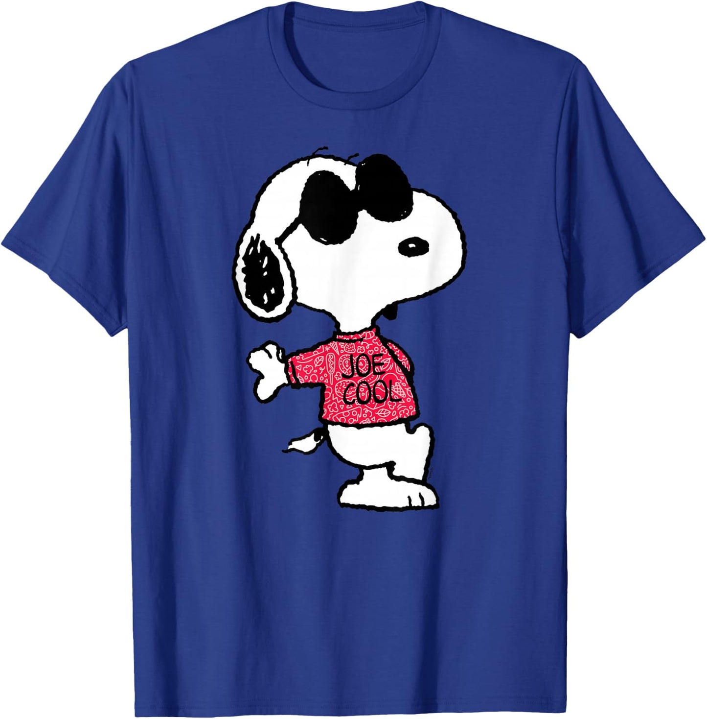 Peanuts - Joe Cool Pattern T-Shirt - T-Shirt | Royal