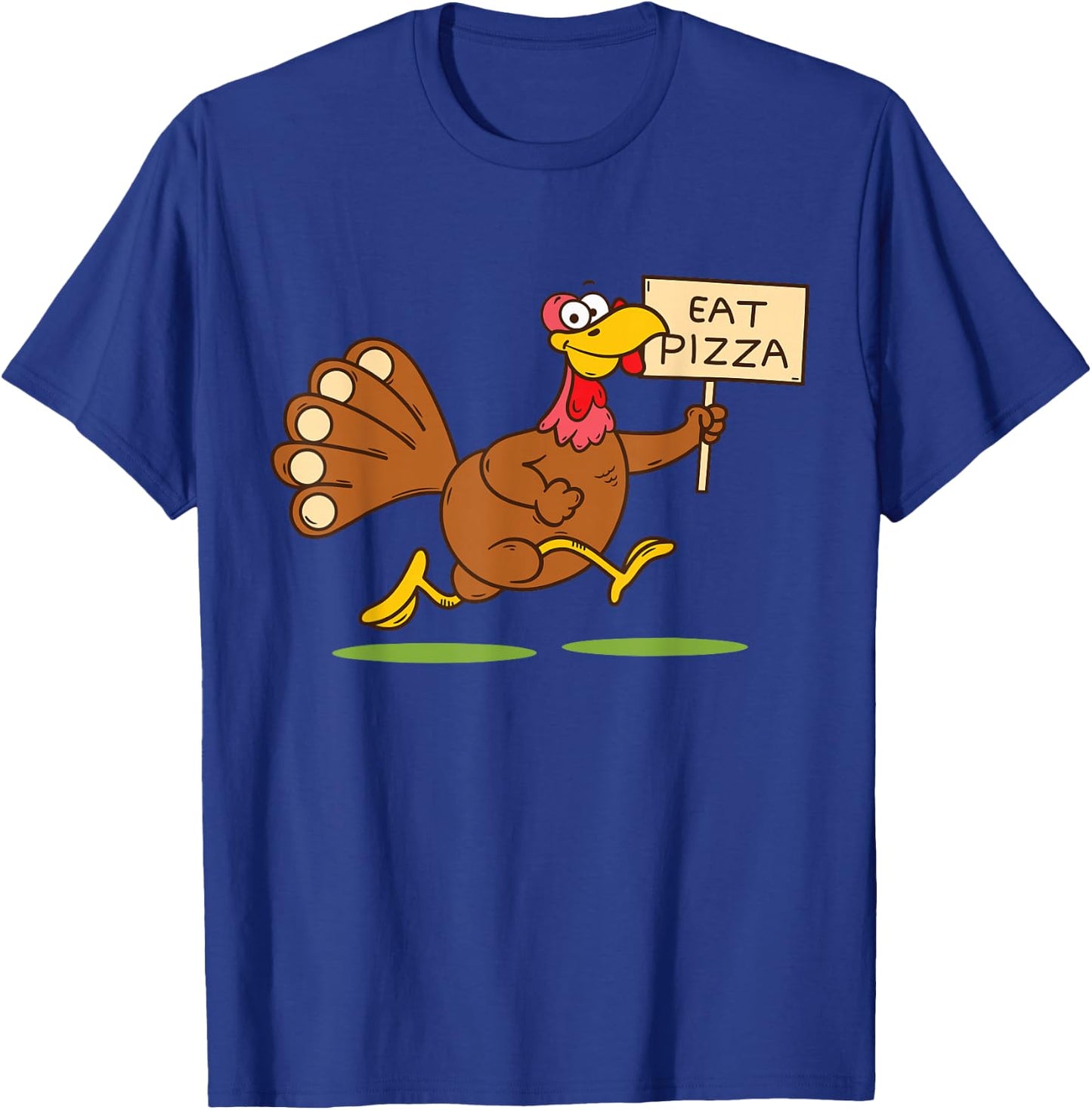 Turkey Eat Pizza Men Kids Vegan Funny Thanksgiving Family T-Shirt - T-Shirt | Royal