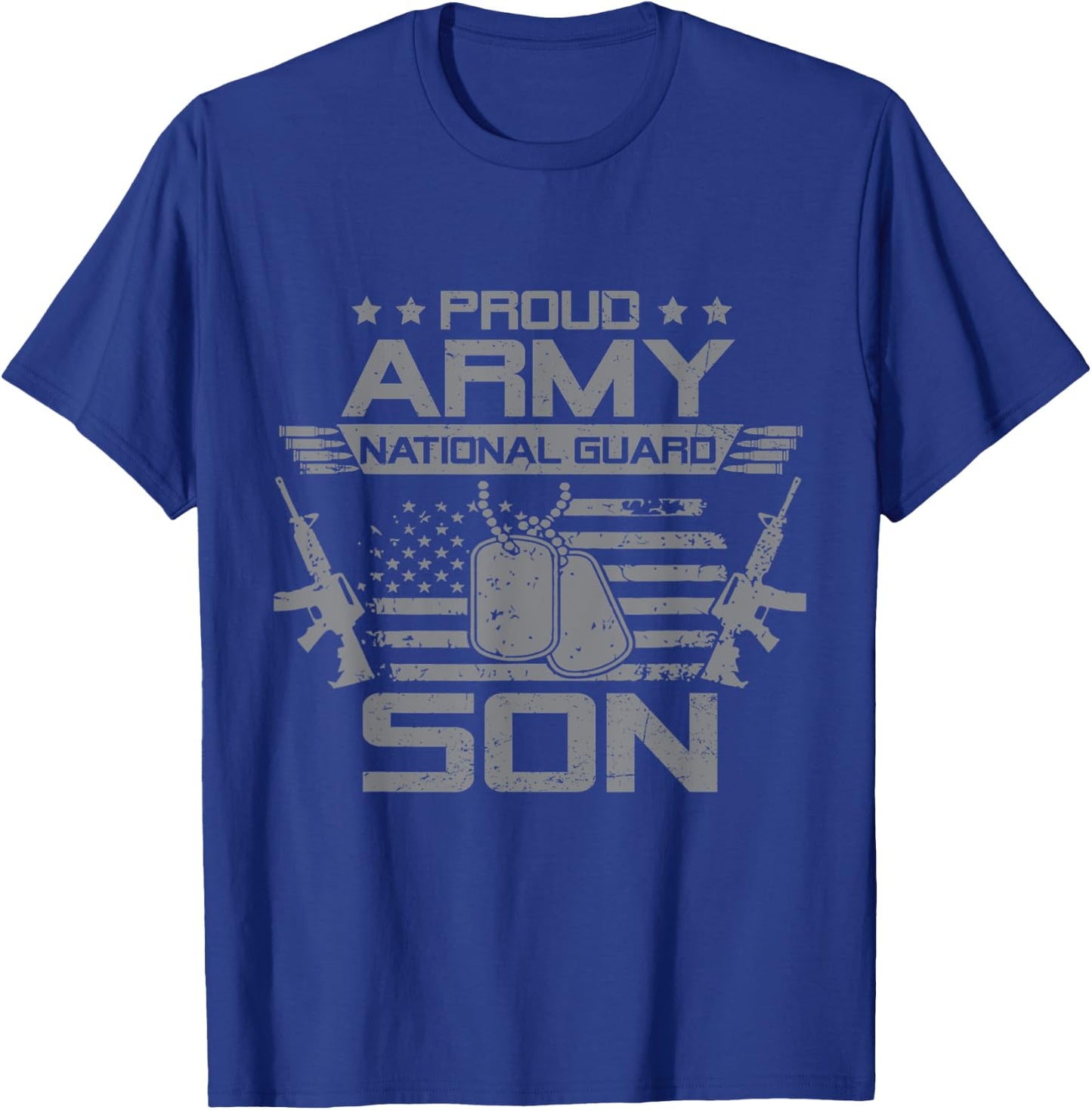 Proud Army National Guard Son Flag USA Military Veteran T-Shirt - T-Shirt | Royal