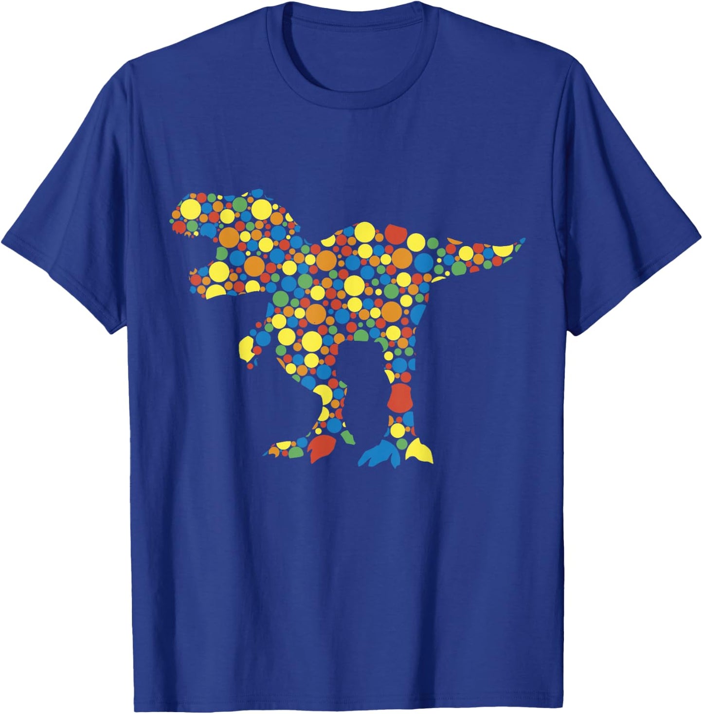 Happy Dot Day Colorful Polka Dot Dinosaur Boys T-Shirt - T-Shirt | Royal