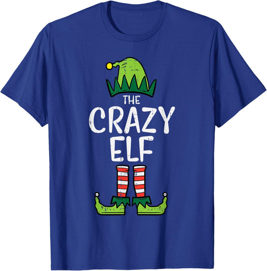 Crazy Elf Xmas Matching Christmas For Family Girls Women Kid T-Shirt - T-Shirt | Royal